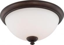 Nuvo 60/5161 - 3-Light Close-To-Ceiling Flush Mounted Light Fixture in Prairie Bronze Finish and Frosted Glass