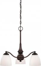 Nuvo 60/5162 - 3-Light Chandelier in Prairie Bronze Finish and Frosted Glass