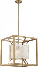 Nuvo 60/6272 - Stanza - 1 Light Large Pendant with Antique Mirror Glass - Antique Gold Finish