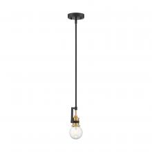 Nuvo 60/6975 - Intention - 1 Light Mini Pendant - Warm Brass and Black Finish