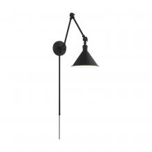 Nuvo 60/7363 - Delancey Swing Arm Lamp; Matte Black with Switch