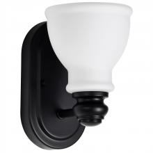Nuvo 60/8021 - Russel; 1 Light Vanity; Matte Black with Satin White Glass