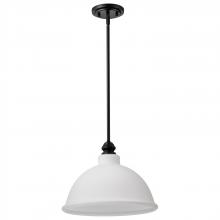 Nuvo 60/8026 - Russel; 14 Inch Pendant; Matte Black with Satin White Glass