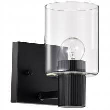 Nuvo 60/8061 - Clarksville; 1 Light Vanity; Matte Black with Clear Glass