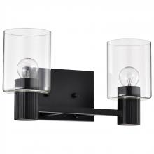 Nuvo 60/8062 - Clarksville; 2 Light Vanity; Matte Black with Clear Glass