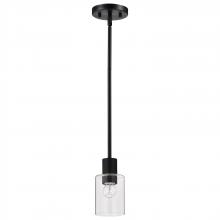 Nuvo 60/8064 - Clarksville; 5 Inch Mini Pendant; Matte Black with Clear Glass