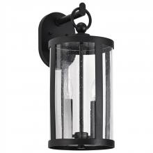 Nuvo 60/8112 - Broadstone; 2 Light Medium Wall Lantern; Matte Black with Clear Seeded Glass