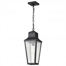 Nuvo 60/8135 - Lawrence; 1 Light Hanging Lantern; Matte Black with Clear Seeded Glass