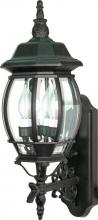 Nuvo 60/890 - Central Park - 3 Light 22" Wall Lantern with Clear Beveled Glass - Textured Black Finish