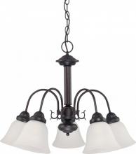 Nuvo 62/1015 - 5 Light - Ballerina LED Chandelier - Mahogany Bronze Finish - Frosted Glass - Lamps Included