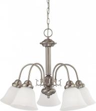 Nuvo 62/1115 - 5 Light - Ballerina LED Chandelier - Brushed Nickel Finish - Frosted Glass - Lamps Included
