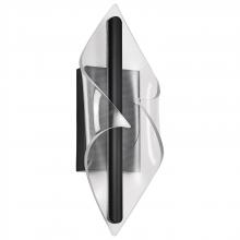 Nuvo 62/2021 - Geneva; 18 Inch LED Small Wall Sconce; Matte Black; Etched Acrylic Lens