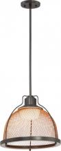Nuvo 62/887 - Tex - Large LED Pendant - Dark Bronze Finish with Copper mesh