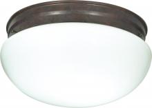 Nuvo SF76/604 - 2 Light - 12" Flush - with White Glass - Old Bronze Finish