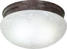 Nuvo SF76/676 - 2 Light - 12" Flush with Alabaster Glass - Old Bronze Finish