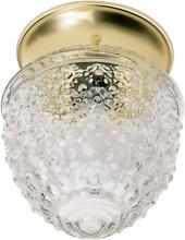 Nuvo SF77/125 - 1 Light - 6" Flush with Clear Pineapple Glass - Polished Brass Finish