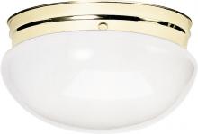 Nuvo SF77/986 - 2 Light - 12" Flush with White Glass - Polished Brass Finish