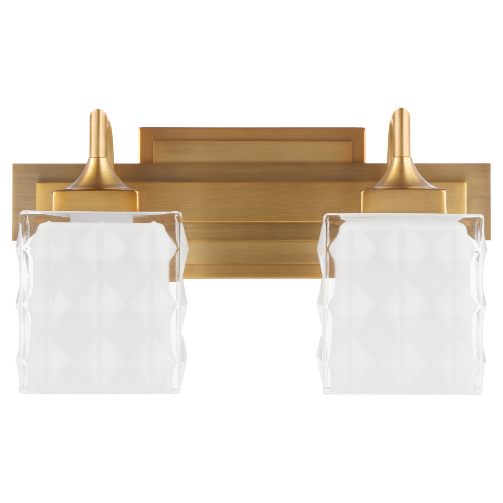 DIAMONTE 2 LIGHT VANITY - BRUSHED BRASS