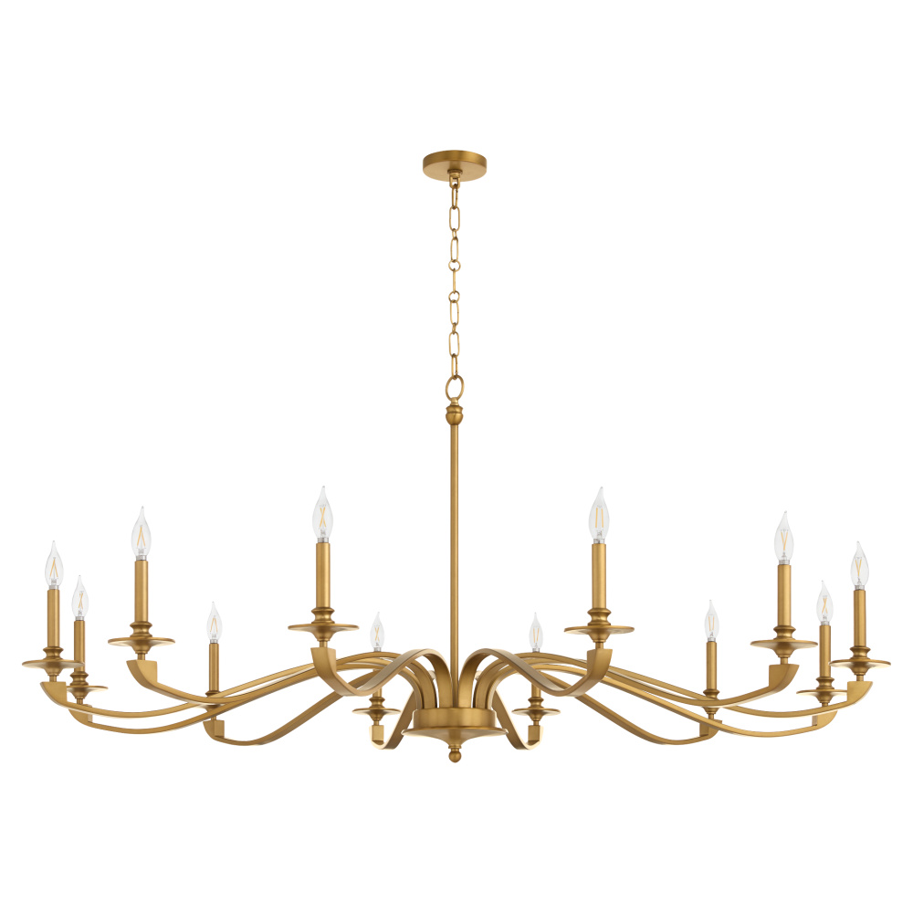 CHANTELLE 12 LIGHT CHANDELIER - BRUSHED BRASS