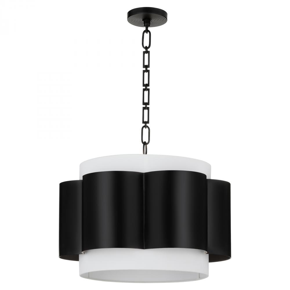 Belinder 4 Light Pendant, Matte Black