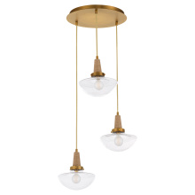 Quorum 692-3-47 - STOCKPORT 3 LIGHT PENDANT - BRUSHED BRASS