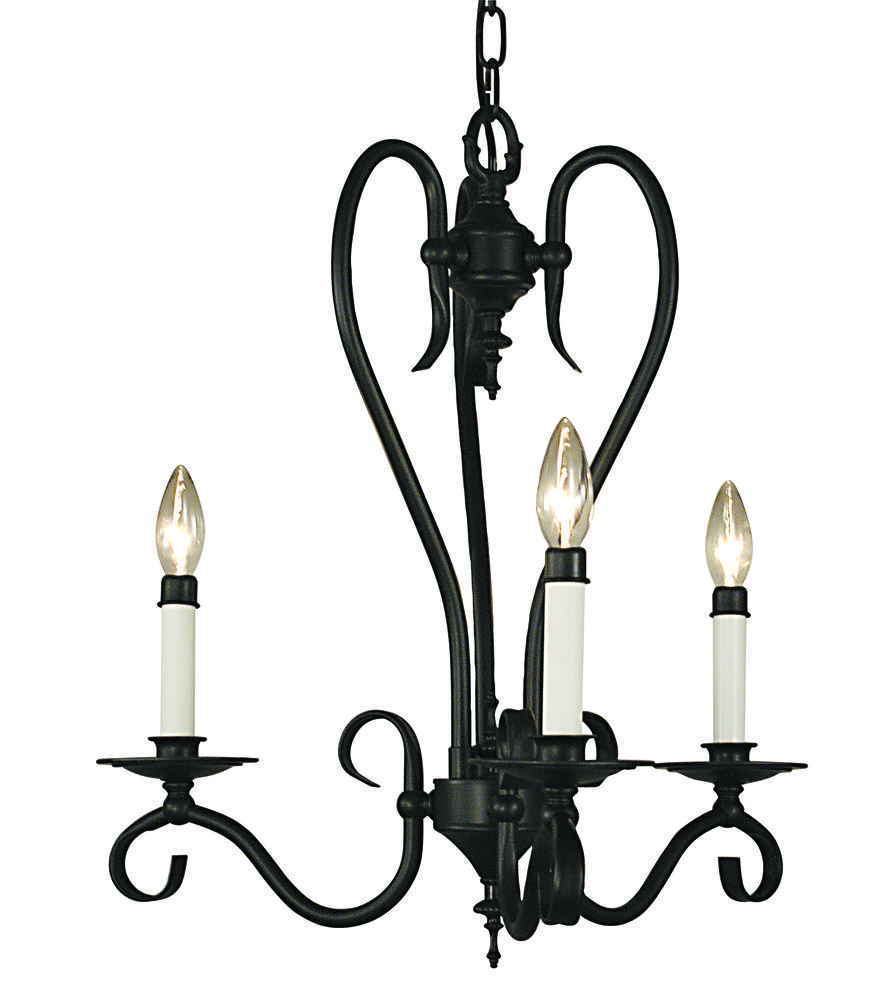 3-Light Mahogany Bronze Black Forest Dinette Chandelier