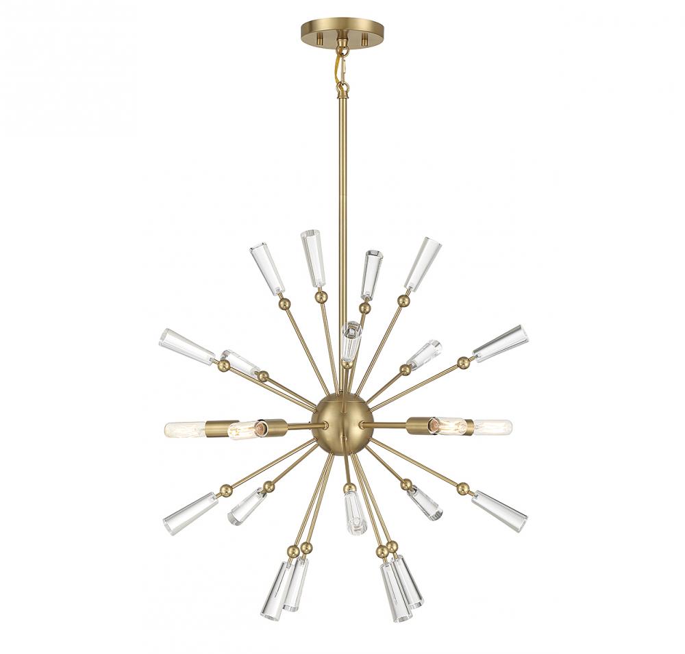 5-Light Pendant in Natural Brass
