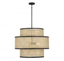 Savoy House Meridian M7016MBK - 3-Light Pendant in Natural Cane with Matte Black