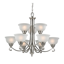ELK Home 2309CH/20 - Thomas - Hamilton 9-Light Chandelier in Brushed Nickel with White Glass