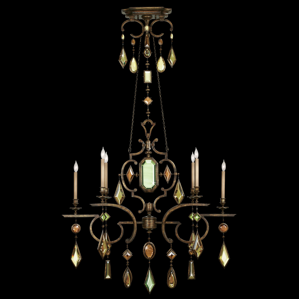 Encased Gems 50"W Oblong Chandelier